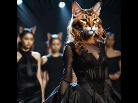 Cat Stunning Modeling on Stage  See the Beauty and Charm of Cats