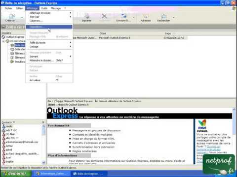 comment modifier outlook express