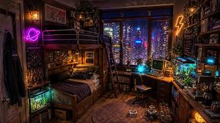 90's Night Rain Cozy Ambience ☔ Chill Lofi Hip Hop Mix for work, study, relaxing | Focus Beats