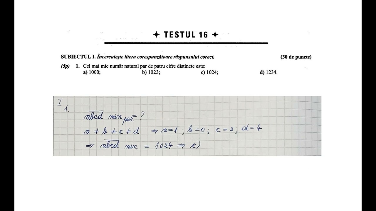 Cel mai mic numar natural par de patru cifre distincte este: