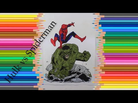 Hulk vs Spiderman Coloring Page
