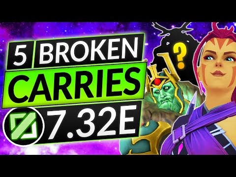 5 MOST BROKEN CARRIES of the NEW 7.32E Patch - BEST CARRY HEROES - Dota 2 Tier List Guide