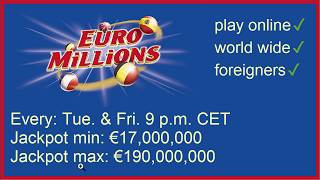 How to play EuroMillions Lotto online from abroad. (International Lottery Jackpots Online)