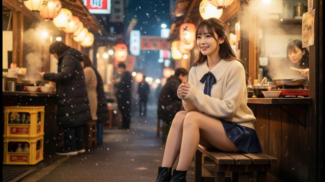 💖 少女のまなざしに映る、きらめく日本の夜