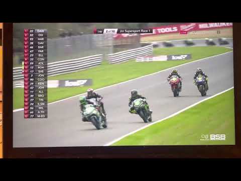 Mikey crash in Junior Supersport at BSB Brands Hatch 2021