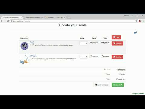 Ecommerce website project in php and mysql List all cart items part 4