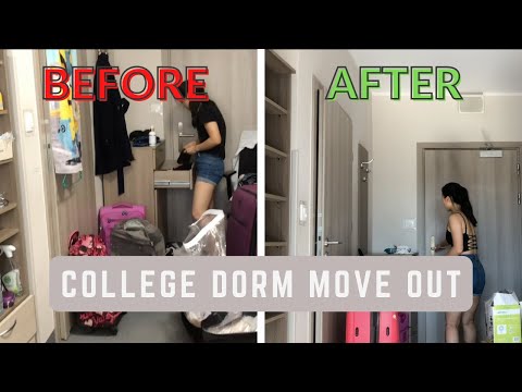 College Dorm Move Out for summer holidays in Poland | Packing up my dorm room | Cleaning | Moving