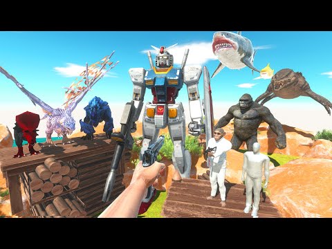 FPS Avatar Rescues Monkey Man and Fights Dinosaurs, Gundam GX-78 - Animal Revolt Battle Simulator