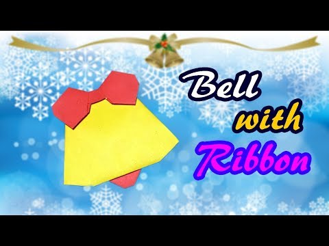 Origami Christmas Decorations - How to Make a Paper Ding-Dong Bell with Ribbon one Piece of Paper