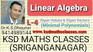 | Minimal Polynomial Definition & Uniqueness | Eigen Values & Eigen Vectors | Linear Algebra | L-4 |