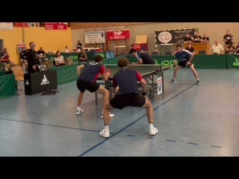 Deciding doubles in german Pokal! TTC Lampertheim (Núñez/Gainza) vs SV Union Velbert (Qiu/Köchling)