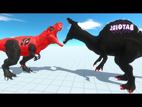 New DEATH POOL T-REX vs SPINOSAUR BATGIRL Death Run - Animal Revolt Battle Simulator ARBS