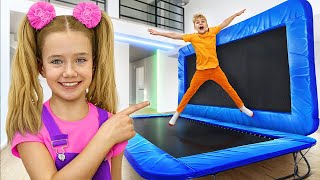 Slava turned house into trampoline park & plays with inflatable toys