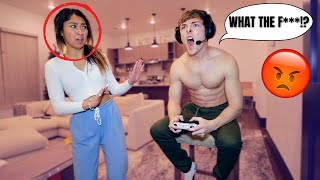 Video Game RAGE PRANK On My Girlfriend To See Her React!! *I SCARED HER*