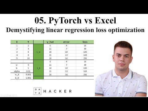 04B PyTorch tutorial - PyTorch VS Excel | Demystifying linear regression loss optimization