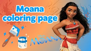 Moana coloring page | page coloring book for children | how to draw Moana