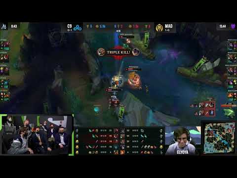 Elyoya gets first blood TRIPLE onto cloud 9 - MSI C9 vs Mad Lions