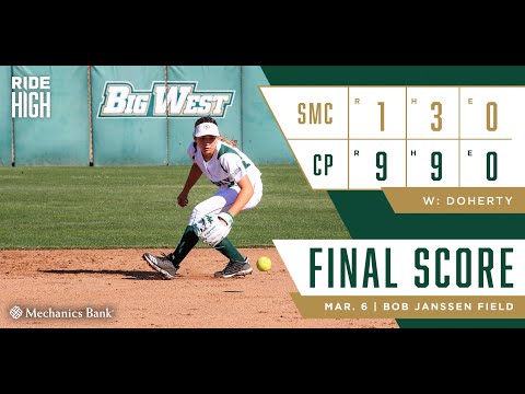 Cal Poly v Saint Mary's Game 1, Softball Highlights -- Mar. 6th, 2021