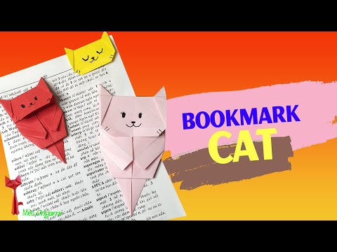 Gấp bookmark hình con mèo - Origami bookmark Cat (Mèo origami)