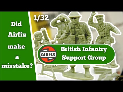 Airfix Vintage Plastic Toy Soldiers 1/32 Scale WW2 British Infantry Support Group.