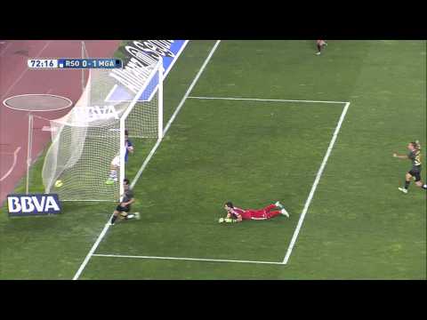 Gol de Juanmi (0-1) en el Real Sociedad - Málaga CF - HD