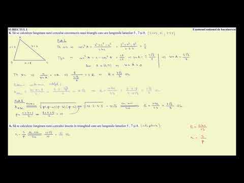 12.01. Geometrie - Raza cercului circumscris unui triunghi, raza cercului inscris