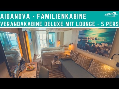 AIDAnova: Veranda Cabin Deluxe with Lounge - 5 people (Family Cabin) ✅