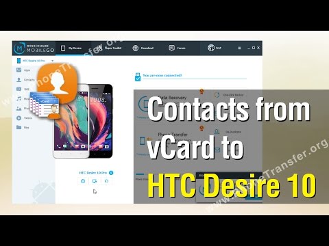 How to Import Contacts from vCard to HTC Desire 10 Pro LifeStyle