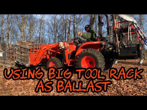 #166 Moving Firewood IBC Totes with Big Tool Rack as Ballast