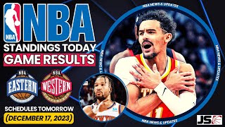 NBA Standings Today as of December 16, 2023 | Games Results Today | Games schedule | News & Updates