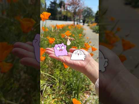 Bees are scary 😰 #animation #cat #cute