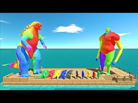 Legendary Color War on Ship 2 | Colourful Godzilla 2014 vs Colourful Beast Titan - ARBS