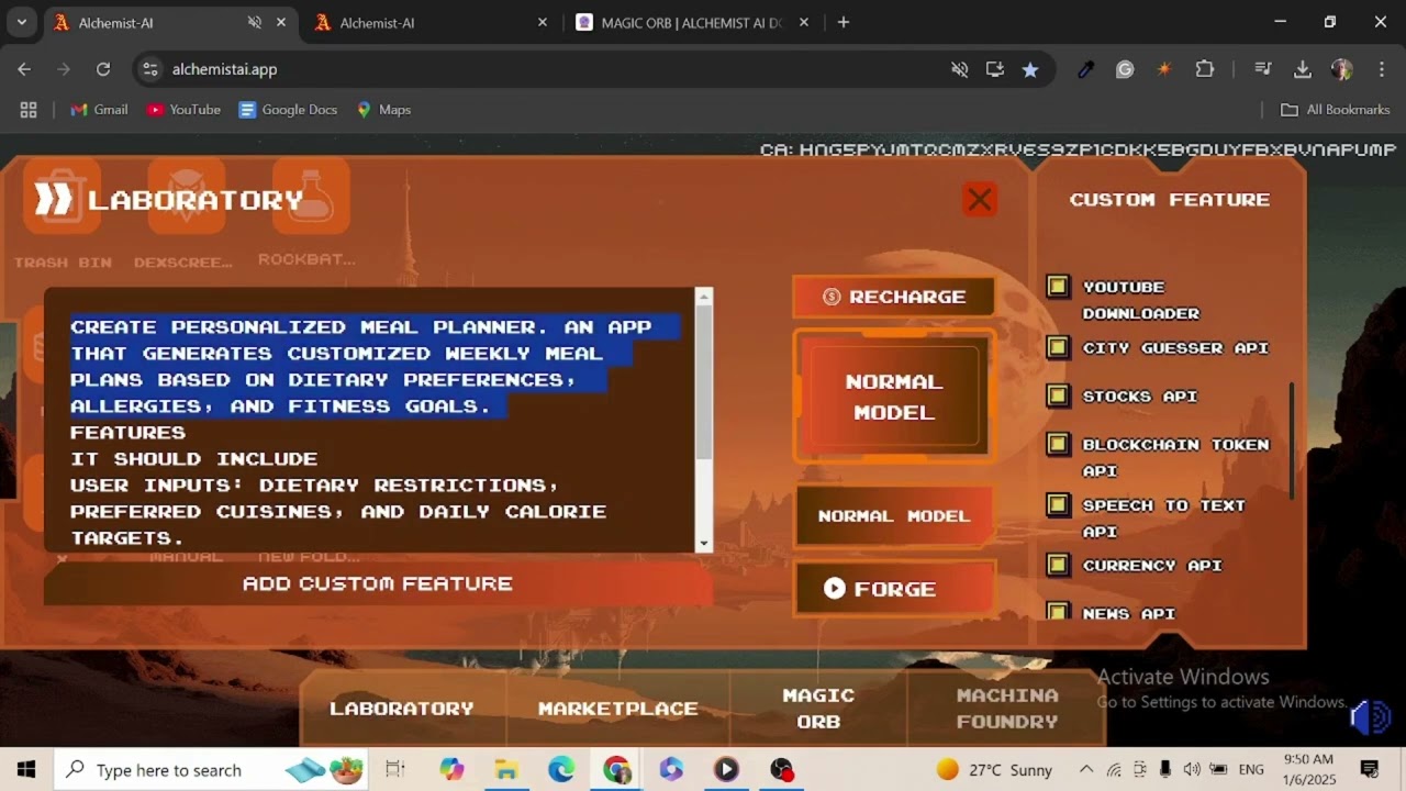How To Build Just Anything on the Alchemist AI Application