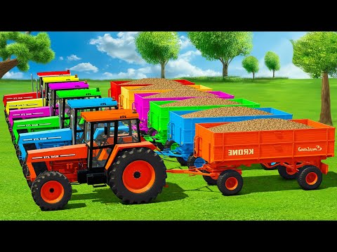 HARVESTING POTATOES, LOAD & TRANSPORT WITH ZETOR COLORED TRACTORS - Farming Simulator 22