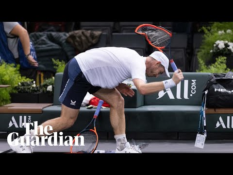 Andy Murray smashes racket after agonising defeat to Alex de Minaur