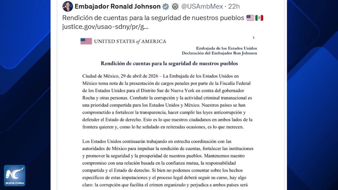 Sheinbaum rechaza "injerencia" de EEUU tras solicitud de extradición de 10 mexicanos