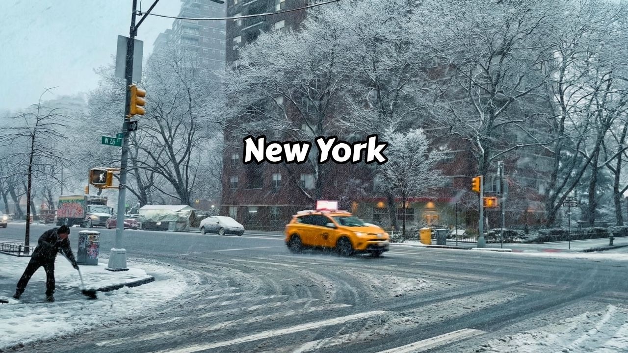 NYC Snow Walk In Manhattan Snowfall Virtual Tour 4k Video