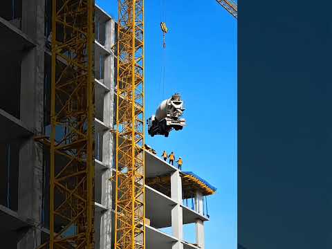 Crane Collapses While Lifting a Cement Truck!