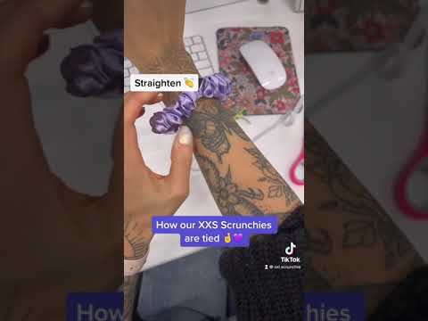 How we hand tie our Scrunchies 💜 What tools we use✨ Small Business #Shorts