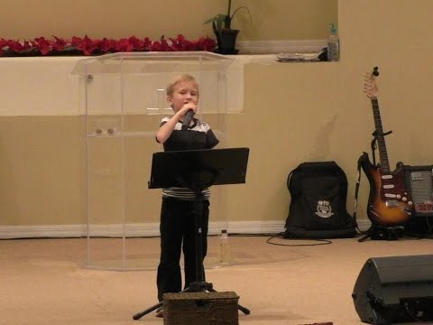 7 yr old Nathan Taylor preaching his first sermon.