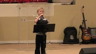 7 yr old Nathan Taylor preaching his first sermon.