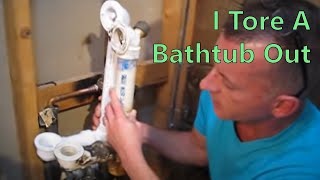 www.dirtyshirt.info: Bathtub Installation - Slab Plumbing