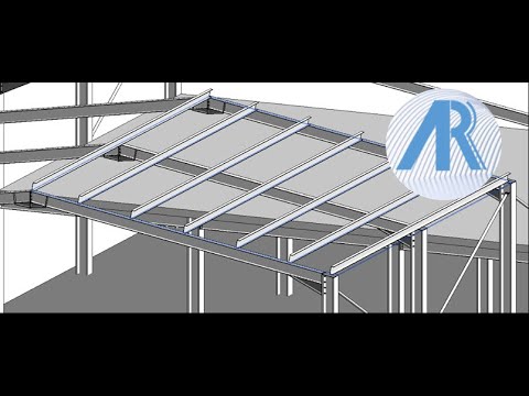 8 Steel frame roof purlins Revit Tutorial