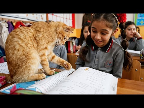 Stray Cat Sneaks Into a School And Decides He'll Never Leave It