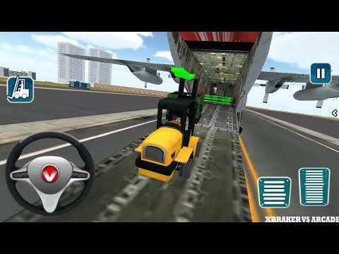 Airplane Pilot Car Transporter Loading Boxes with a Forklift into the Cargo Plane - Android GamePlay