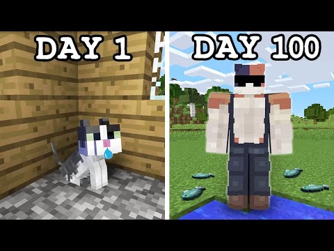 Maizen - I Survived 100 DAYS as a CAT in Minecraft!