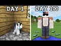 I Survived 100 DAYS as a CAT in Minecraft!