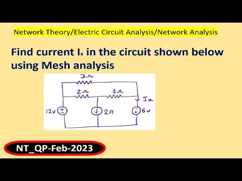 Find current Ix in the circuit shown below using Mesh analysis