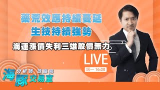 藥荒效應持續蔓延生技持續強勢  海運漲價失利三雄股價無力｜海豚交易室 ｜范振鴻 (圖)