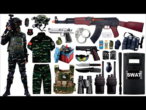 Unboxing mysterious toy box, toy gun collection, AK47 assault rifle, Desert Eagle pistol, grenade